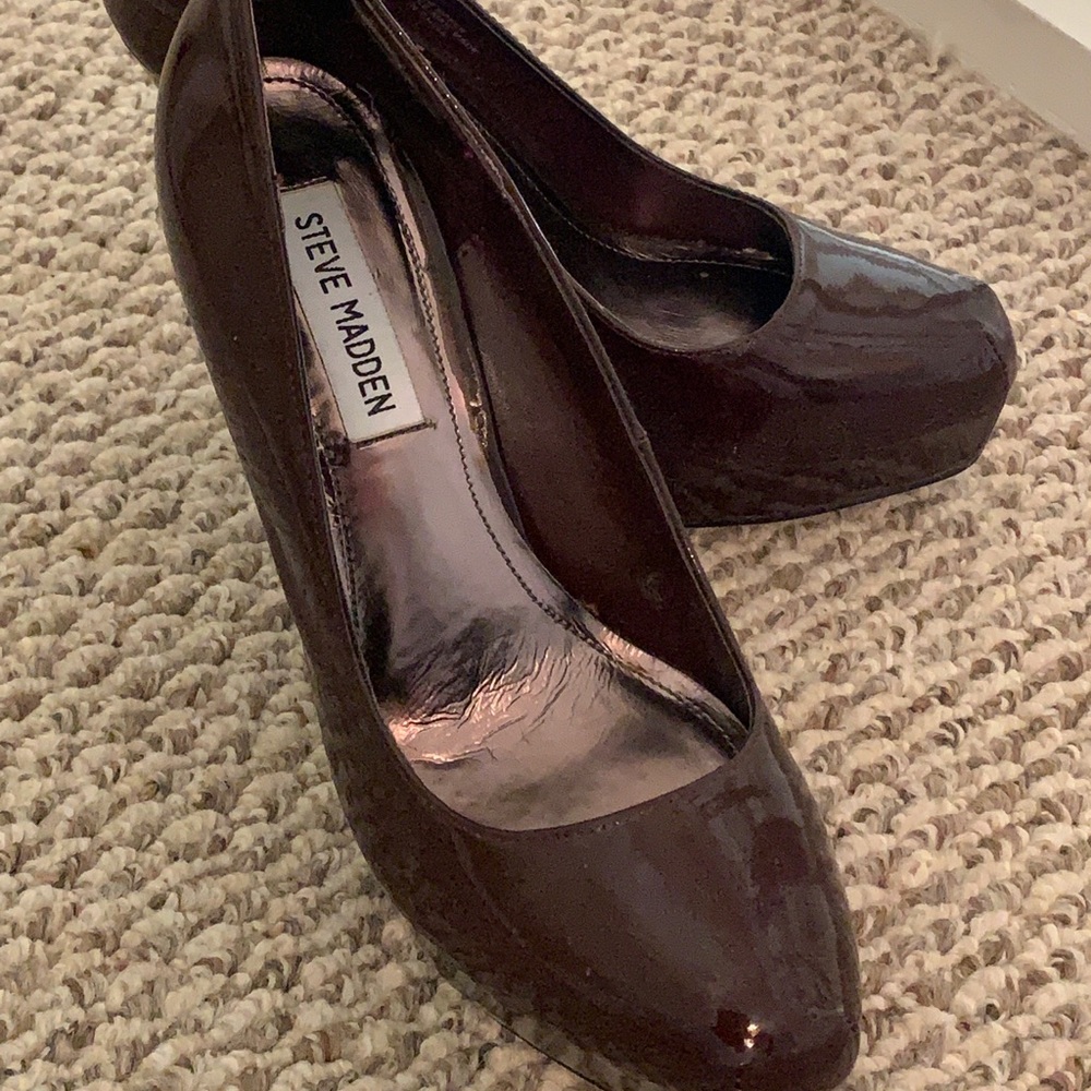 Deep Burgundy Steve Madden patten leather heels